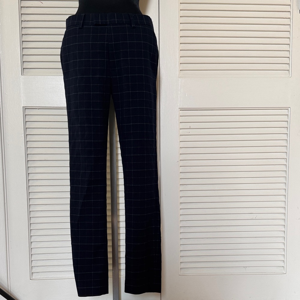 Topshop Women's Black Checkered Straight Leg Pants